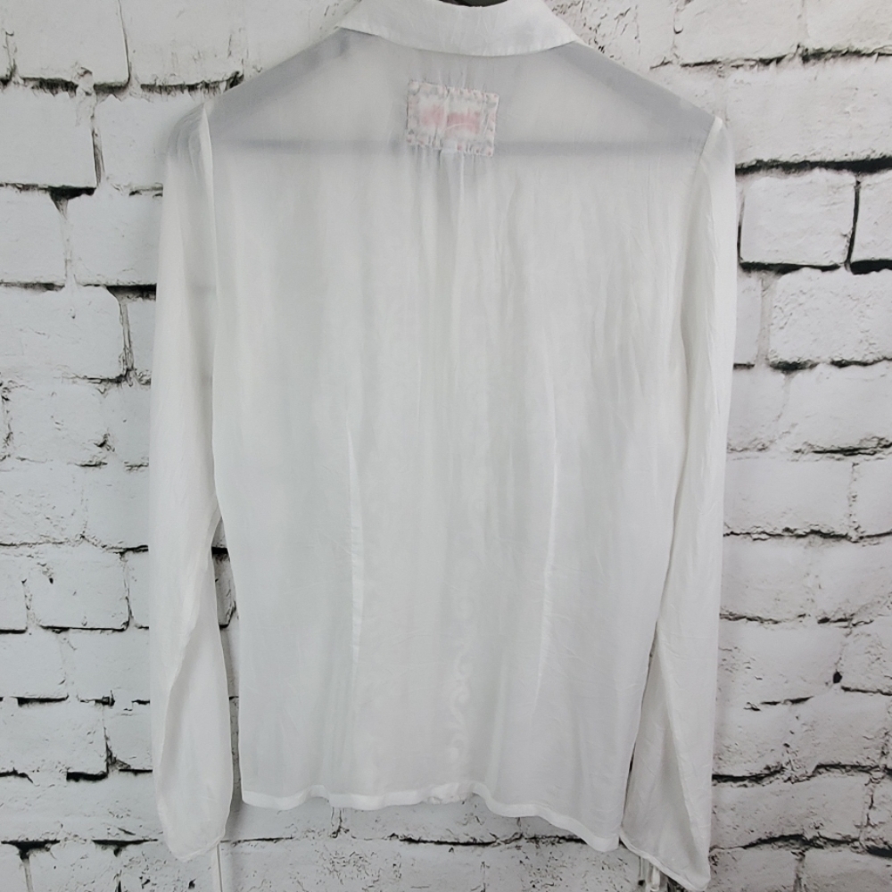 Johnny Was Embroidered White Blouse XS - Picture 7 of 10